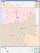 Eddy County Wall Map Color Cast Style