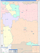 Edgar County Wall Map Color Cast Style