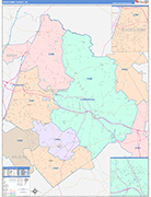 Edgecombe County Wall Map Color Cast Style
