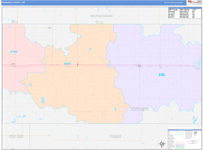 Edmunds County Wall Map Color Cast Style