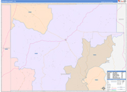 Edwards County Wall Map Color Cast Style