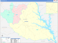 Elbert County Wall Map Color Cast Style