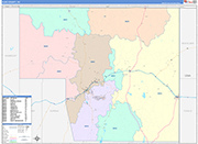 Elko County Wall Map Color Cast Style