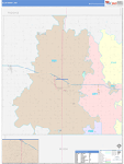Ellis County Wall Map Color Cast Style