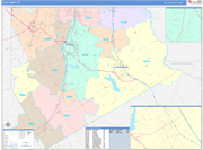 Ellis County Wall Map Color Cast Style