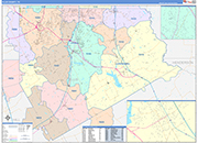 Ellis County Wall Map Color Cast Style