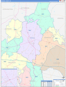 Emanuel County Wall Map Color Cast Style