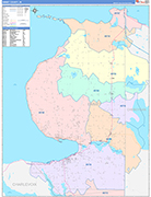 Emmet County Wall Map Color Cast Style