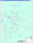 Emporia County Wall Map Color Cast Style
