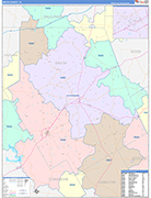 Erath County Wall Map Color Cast Style