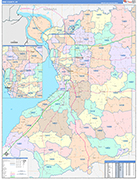 Erie Wall Map Color Cast Style