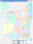 Essex County Wall Map Color Cast Style