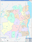 Essex Wall Map Color Cast Style