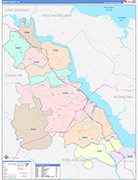 Essex County Wall Map Color Cast Style