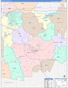 Fairfield County Wall Map Color Cast Style