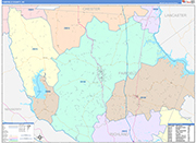 Fairfield County Wall Map Color Cast Style