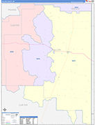 Fallon County Wall Map Color Cast Style