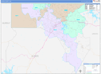 Fannin County Wall Map Color Cast Style