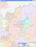 Fannin County Wall Map Color Cast Style