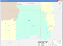 Faulk County Wall Map Color Cast Style