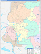 Faulkner County Wall Map Color Cast Style