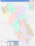 Fauquier County Wall Map Color Cast Style
