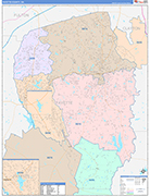 Fayette County Wall Map Color Cast Style