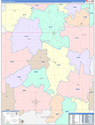 Fayette County Wall Map Color Cast Style