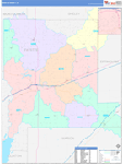 Fayette County Wall Map Color Cast Style