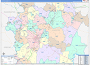 Fayette Wall Map Color Cast Style