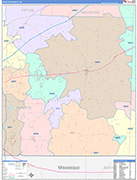 Fayette Wall Map Color Cast Style