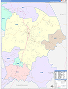 Fentress County Wall Map Color Cast Style