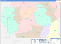 Fillmore County Wall Map Color Cast Style