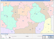 Fillmore County Wall Map Color Cast Style