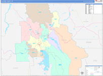 Flathead County Wall Map Color Cast Style