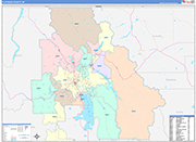 Flathead County Wall Map Color Cast Style