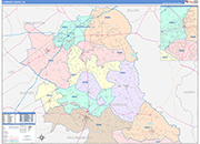 Florence County Wall Map Color Cast Style