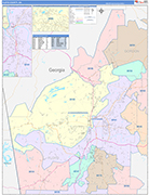 Floyd County Wall Map Color Cast Style