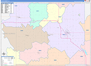 Floyd County Wall Map Color Cast Style