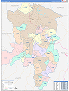 Floyd County Wall Map Color Cast Style