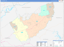 Floyd County Wall Map Color Cast Style
