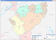 Floyd County Wall Map Color Cast Style