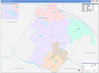 Fluvanna County Wall Map Color Cast Style