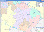 Fluvanna County Wall Map Color Cast Style