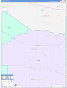 Foard County Wall Map Color Cast Style