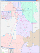 Forrest County Wall Map Color Cast Style