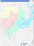 Forsyth County Wall Map Color Cast Style