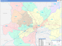 Forsyth County Wall Map Color Cast Style