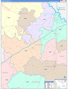 Franklin County Wall Map Color Cast Style