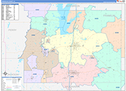 Franklin County Wall Map Color Cast Style